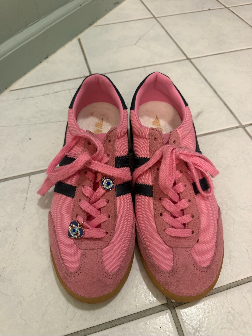 Gola Pink and Black Women's Lace-Up Sneakers